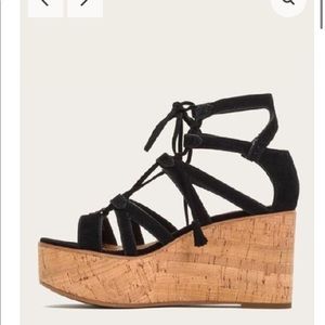 🆕🔥 Frye black suede gladiator platform sandals